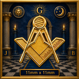 Small Gold Plated Masonic Crest Freemason Lapel Pin Badge – 11mm x 11mm