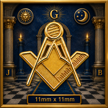 Small Gold Plated Masonic Crest Freemason Lapel Pin Badge – 11mm x 11mm