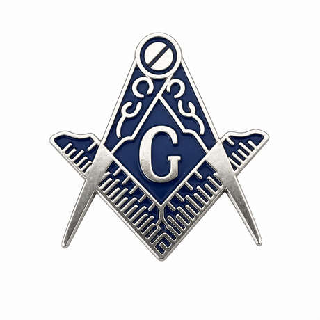 Masonic Crest With G Freemason Lapel Pin Badge – 17mm x 15mm 