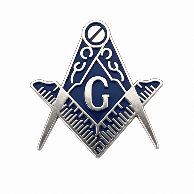 Masonic Crest With G Freemason Lapel Pin Badge – 17mm x 15mm 