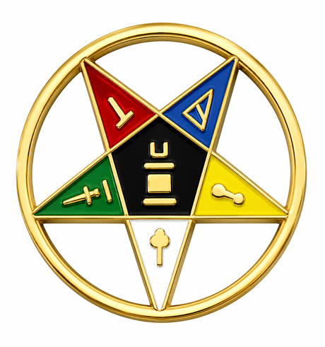 Easter Star Round Masonic Order Freemason Lapel Pin Badge – 17mm x 15mm