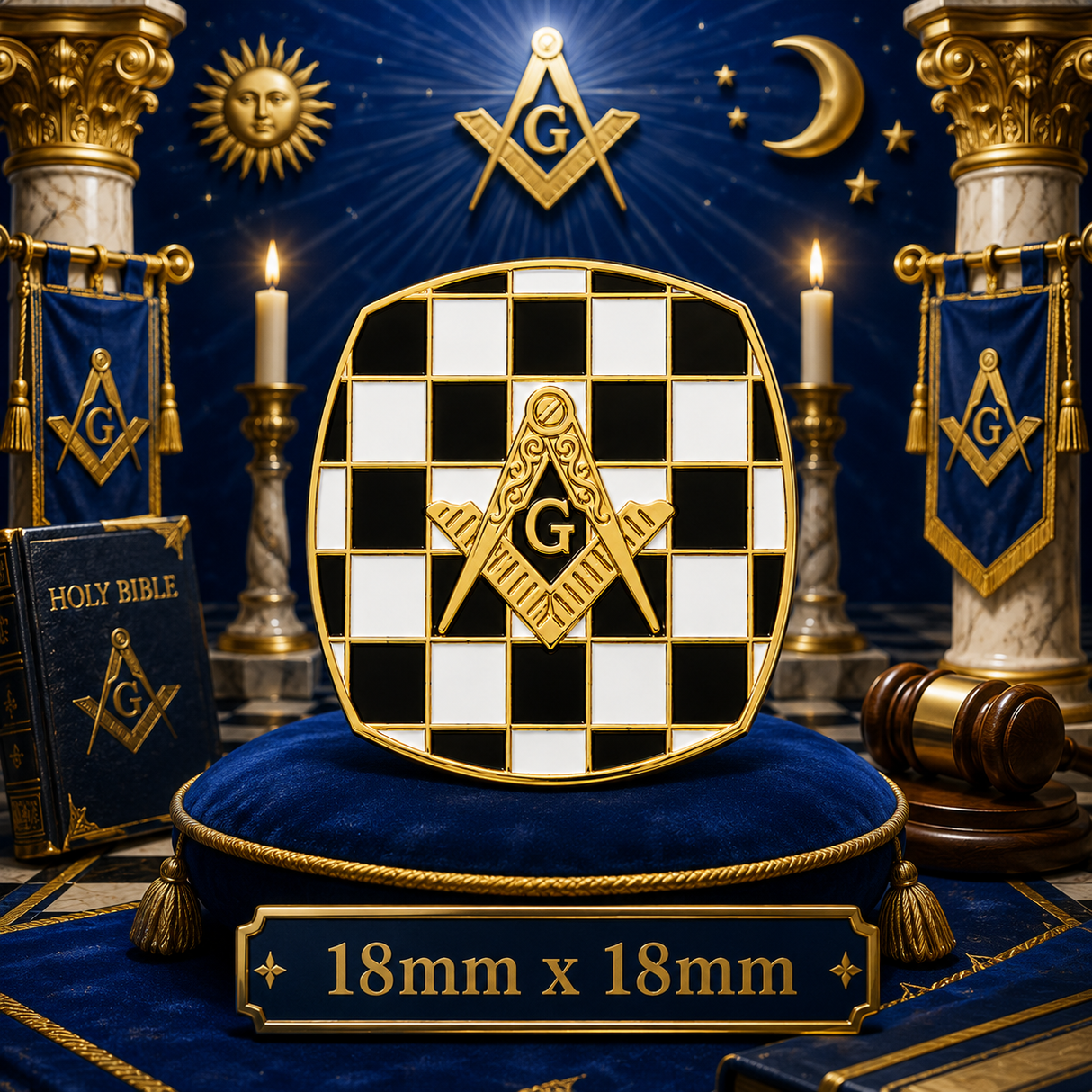 Mosaic Carpet Masonic Order Freemason Lapel Pin Badge – 18mm x 18mm