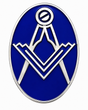 Freemasons Oval Square & Compass Blue Enamel Lapel Pin Badge – 18mm x 14mm (Copy)