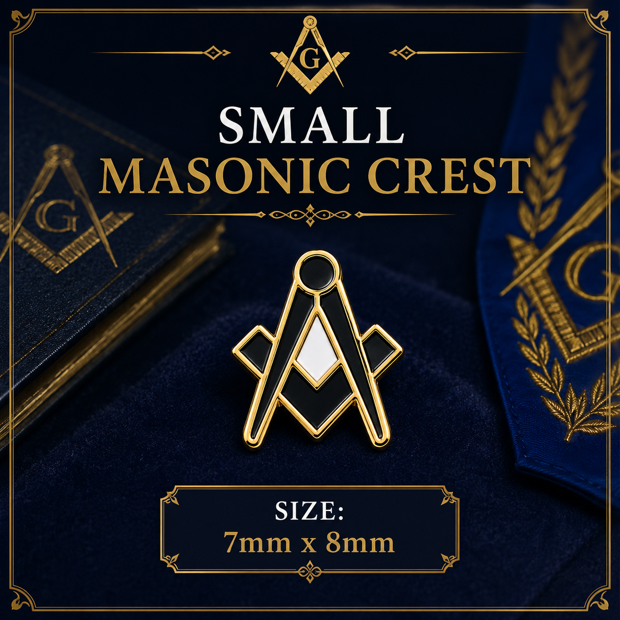 Small Crest Freemason Masonic Lapel Pin Badge – 7mm x 8mm 