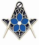 Masonic Flower on Crest Freemasons Enamel Lapel Pin Badge – 17mm x 15mm