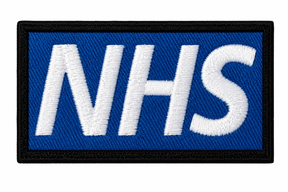 Premium embroidered iron-on patch with stitched border suitable for clothing, uniforms, bags and jackets.