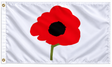 Red remembrance poppy flag on white background – 5ft x 3ft