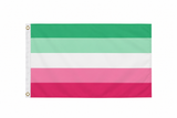 Abrosexual Pride Flag 5ft x 3ft in green white and pink with metal eyelets