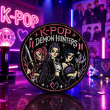 K-Pop Demon Hunters Embroidered Iron-On / Sew-On Patch 90mm x 90mm