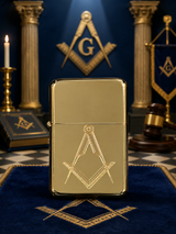 Personalised Star windproof petrol lighter engraved with custom design supplied in presentation gift tin.
