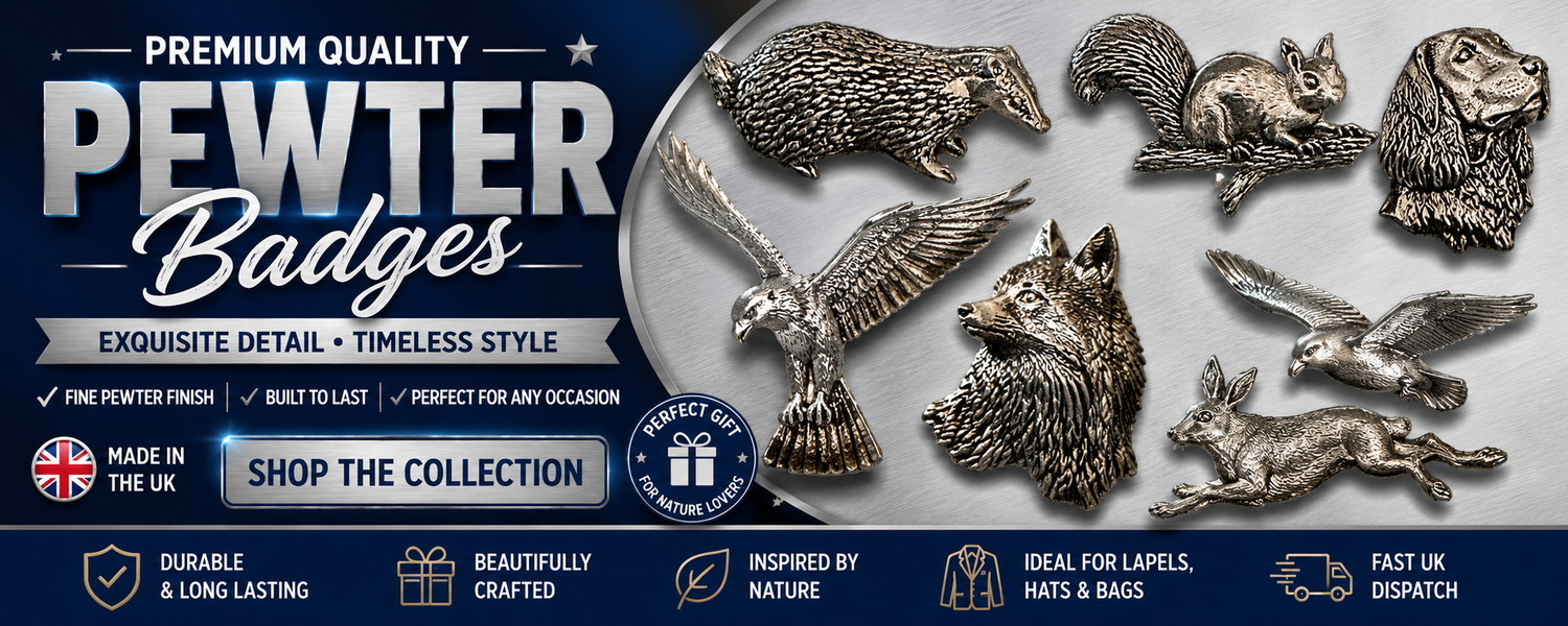 Pewter Leaping Hare Pin Badge – Wildlife Lapel Pin Gift 30mm x 25mm