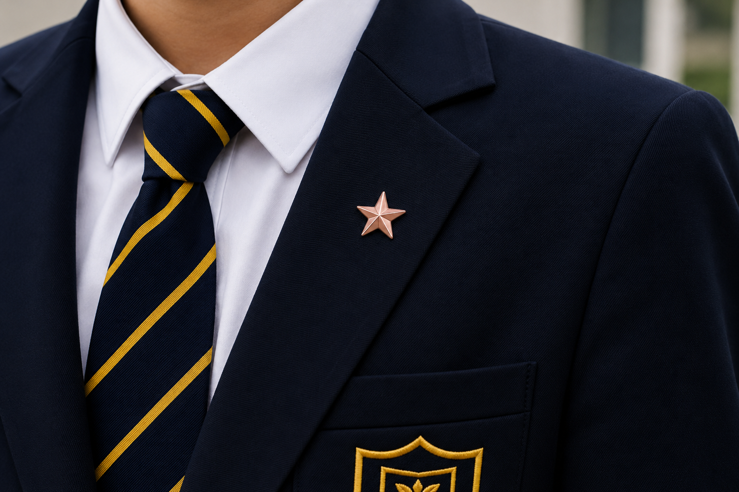 3D Bronze Star School Badge | Metal Achievement Award Lapel Pin 12mm
