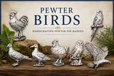 Handcrafted Pewter Parrot Pin Badge – Tropical Bird Lapel Badge Gift 55mm 25mm