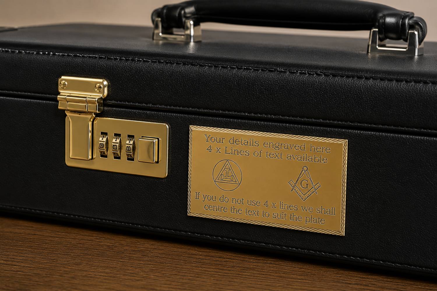 (MP105) Personalised Royal Arch & Masonic Crest (With G) Logos Case Name Plate