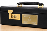 (MP15) Personalised 60 mm x 35 mm Gold Masonic Crest & G Case Name Plate