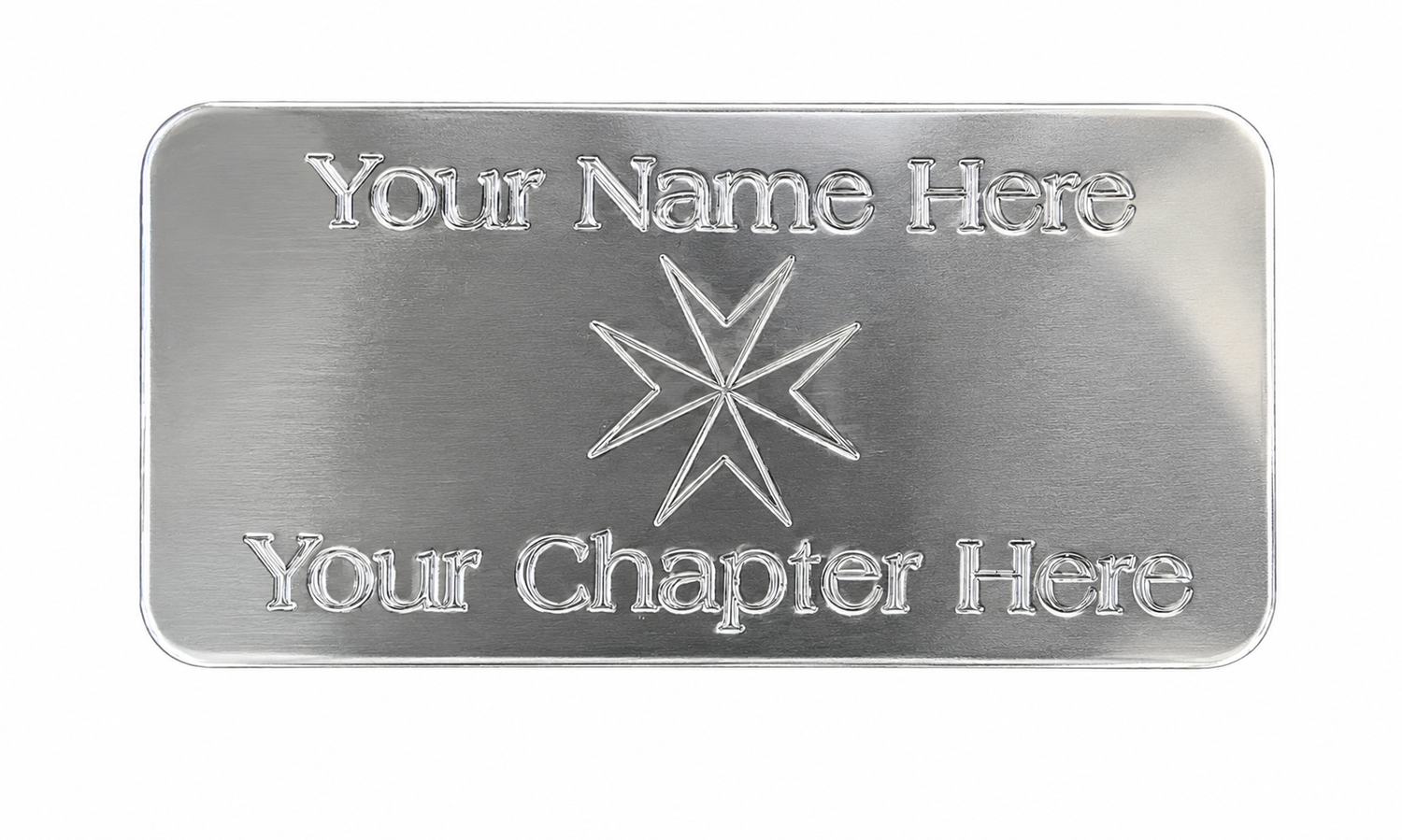 Personalised Knight`s of Malta Masonic Lodge Silver Case Plate (MP49)