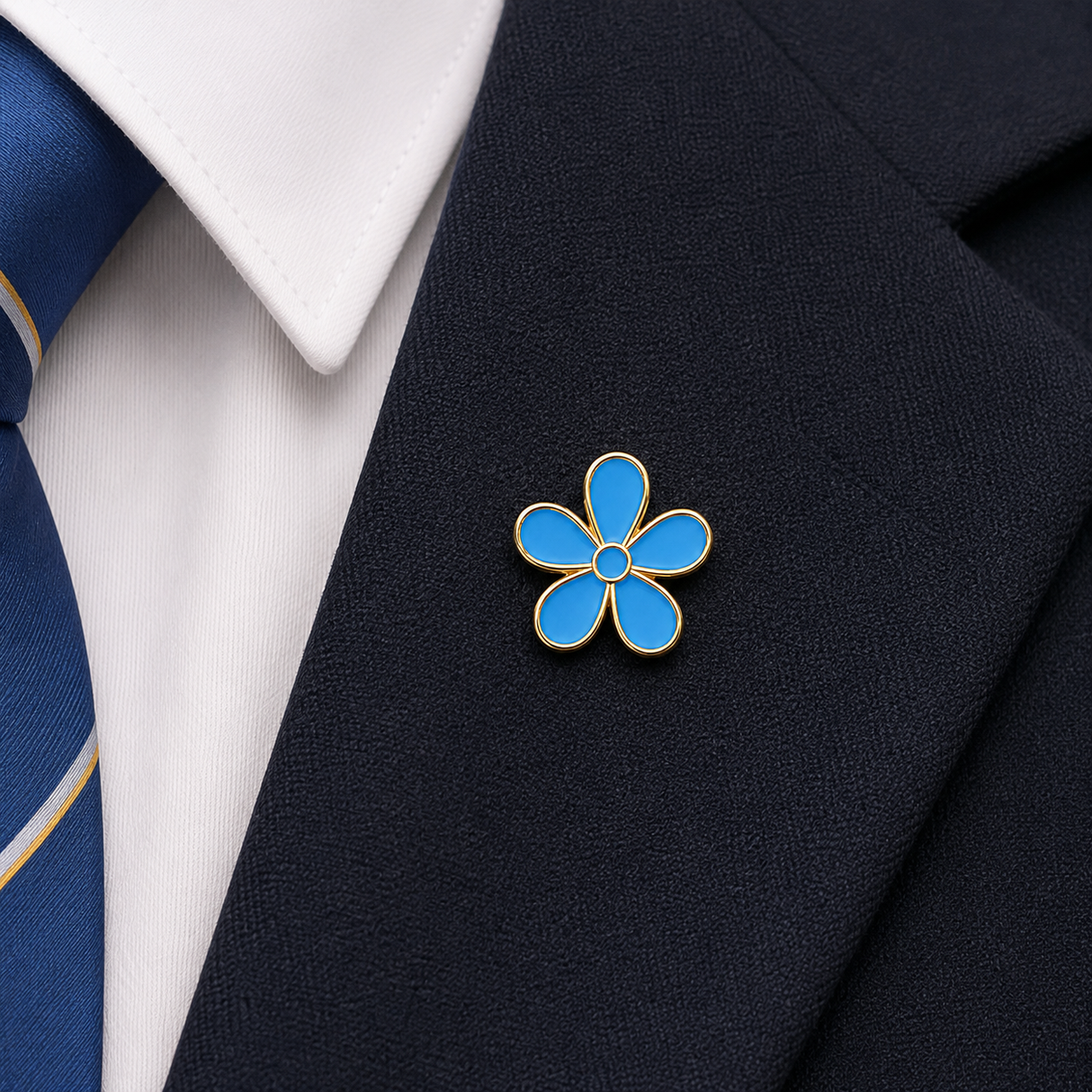 Freemasons Masonic Forget Me Not Flower Enamel Lapel Pin Badge – 15mm x 15mm