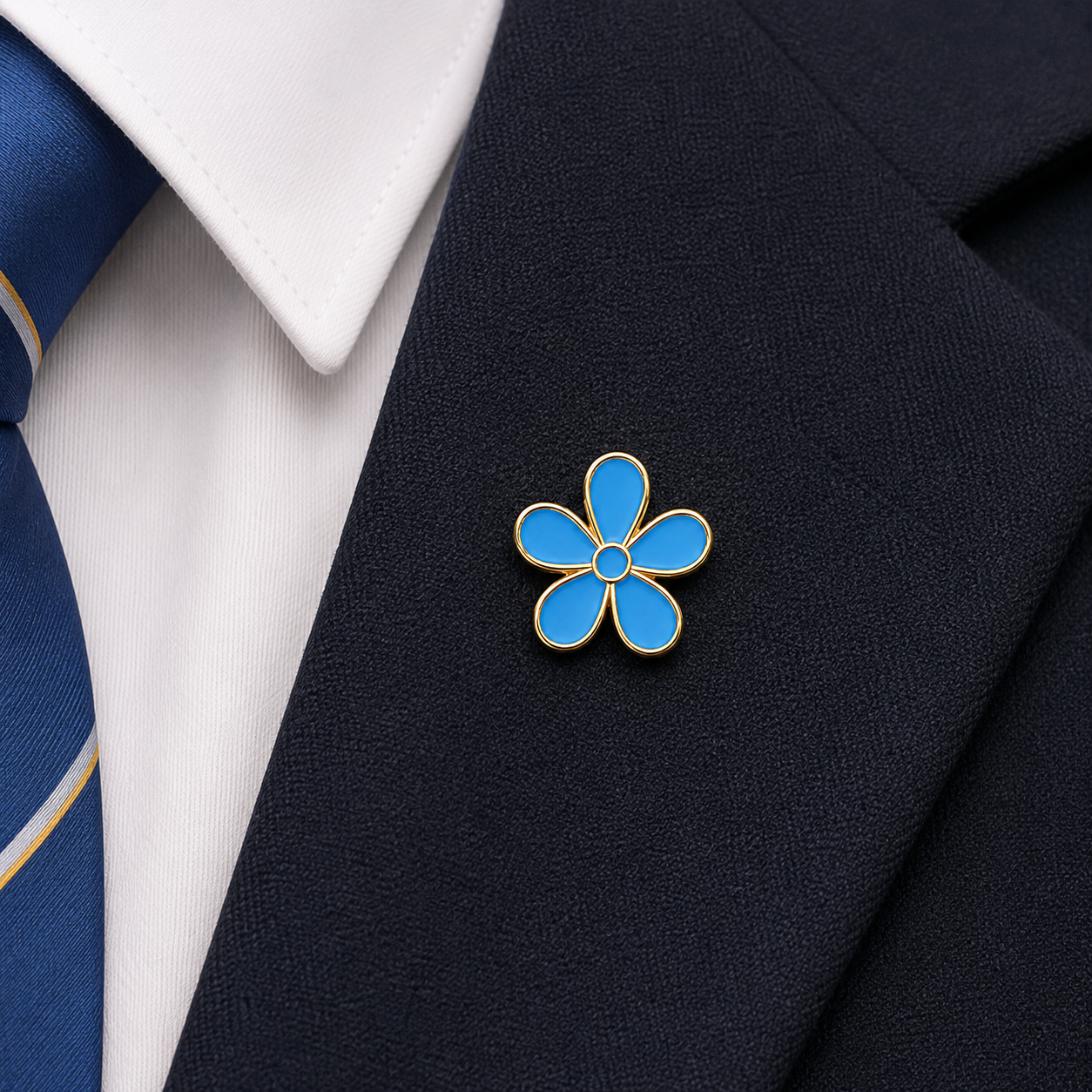 Freemasons Masonic Forget Me Not Flower Enamel Lapel Pin Badge – 15mm x 15mm
