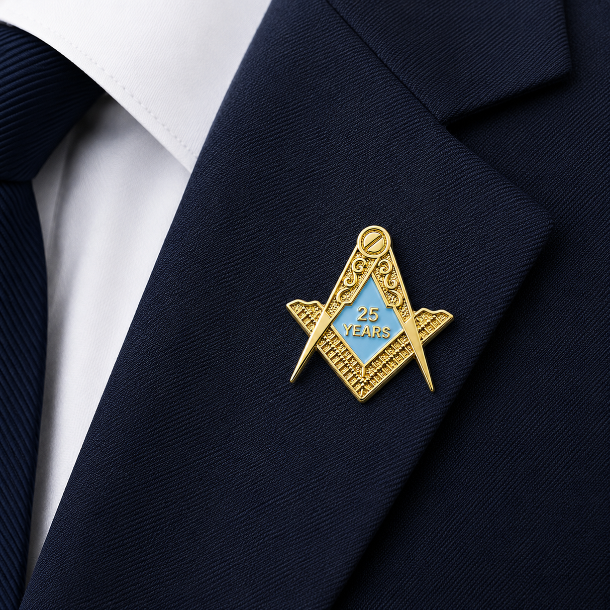 Masonic 25 Years Service Lapel Pin Badge