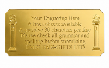Personalised Masonic Gold Plate (MP110) 82 mm x 38 mm