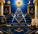 Masonic Crest With G Freemason Lapel Pin Badge – 17mm x 15mm 