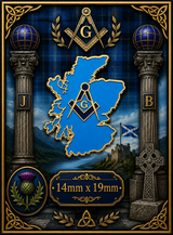Scotland Map Freemason Masonic Lapel Pin Badge – 14mm x 19mm