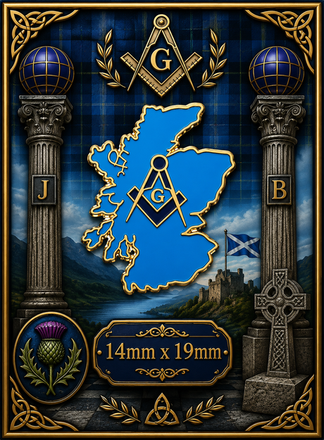 Scotland Map Freemason Masonic Lapel Pin Badge – 14mm x 19mm