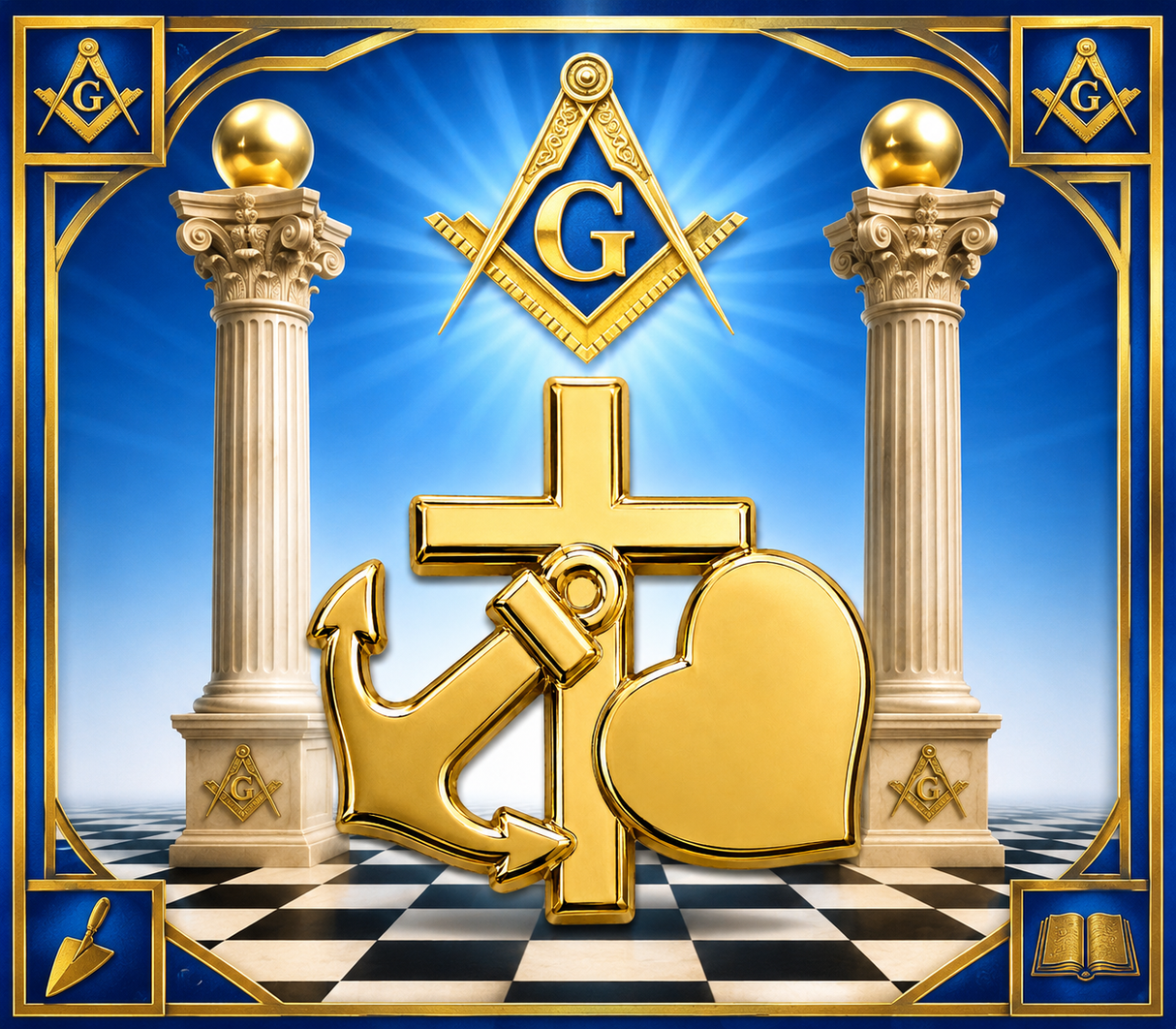 Faith, Hope and Charity Freemason Masonic Lapel Pin Badge – 16mm x 14mm