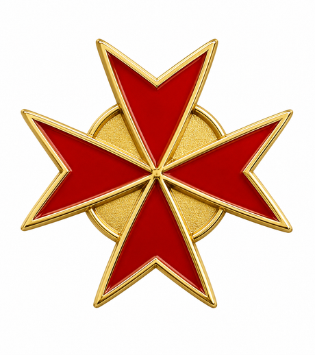 Red Knights Templar Masonic Lapel Pin Badge – 15mm x 15mm