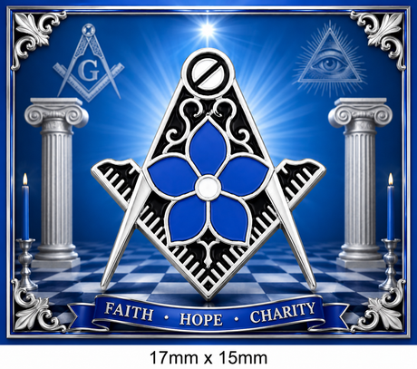 Masonic Flower on Crest Freemasons Enamel Lapel Pin Badge – 17mm x 15mm 
