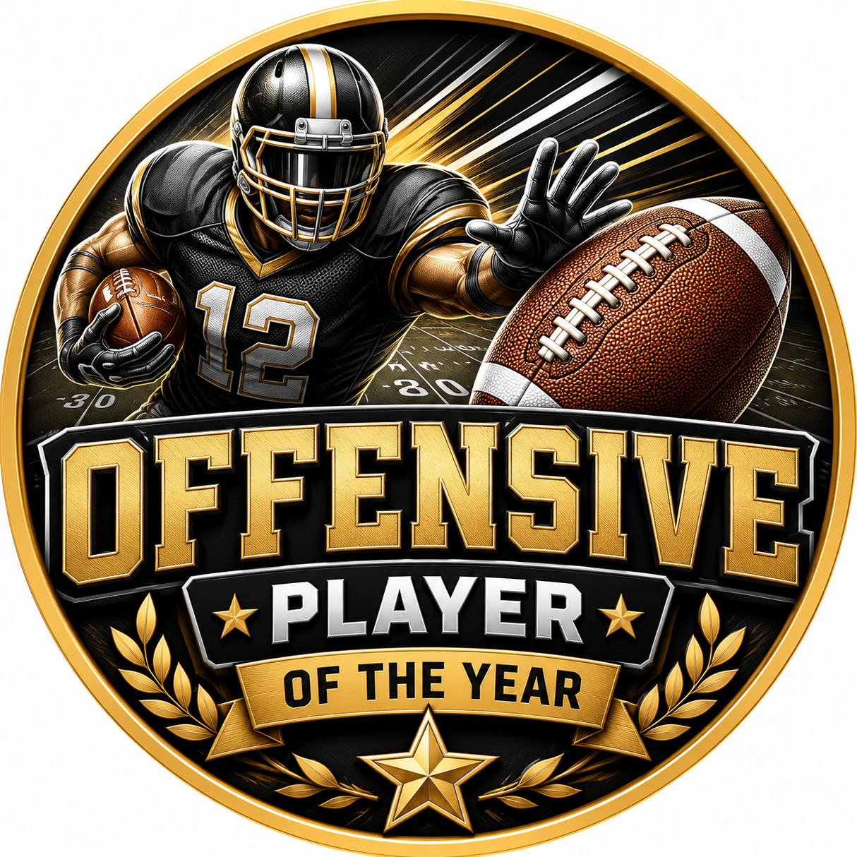 Falcon American Football Trophy with 25mm Centre – Silver & Gold Award 210mm