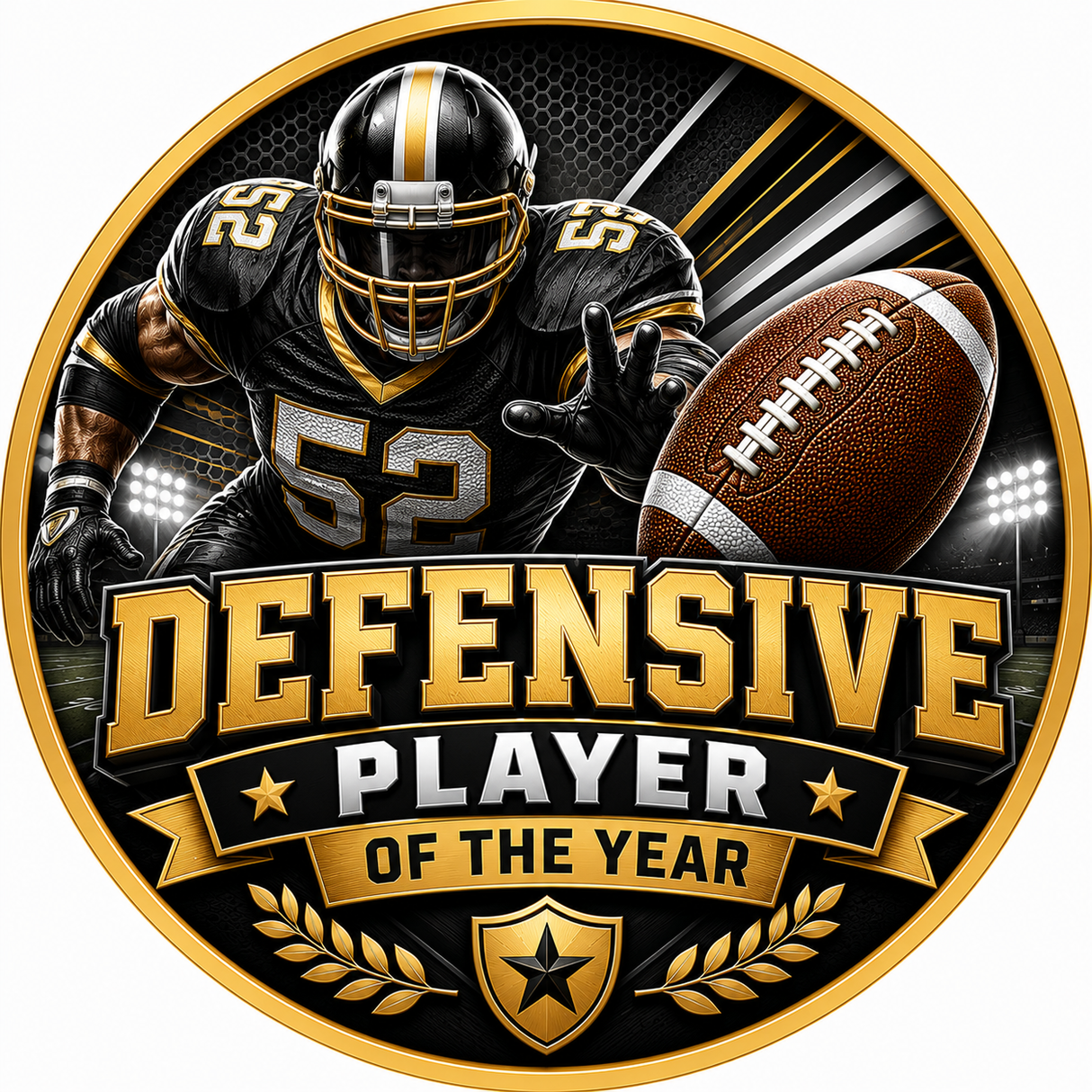 Falcon American Football Trophy with 25mm Centre – Silver & Gold Award 210mm