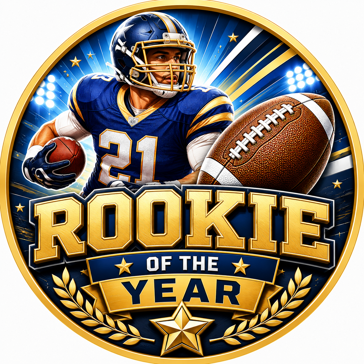 Falcon American Football Trophy with 25mm Centre – Silver & Gold Award 210mm