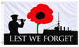 Royal Navy Lest We Forget remembrance flag 3ft x 2ft with red poppy bugler and warship