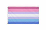 Bigender Pride Flag 5ft x 3ft in pink purple white and blue with two metal eyelets