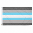 Demiboy Pride Flag 5ft x 3ft with grey white and light blue stripes