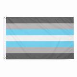Demiboy Pride Flag 5ft x 3ft with grey white and light blue stripes