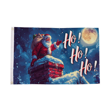 Flagmania Christmas HO HO HO 5ft x 3ft Polyester Flag