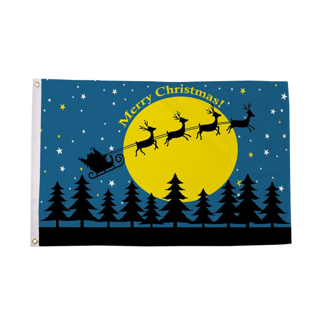 Flagmania Christmas Moon 5ft x 3ft Polyester Flag