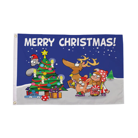 Flagmania Christmas Scene 5ft x 3ft Polyester Flag