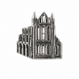 Whitby Abbey pewter pin badge North Yorkshire Gothic ruins souvenir
