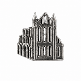 Whitby Abbey pewter pin badge North Yorkshire Gothic ruins souvenir