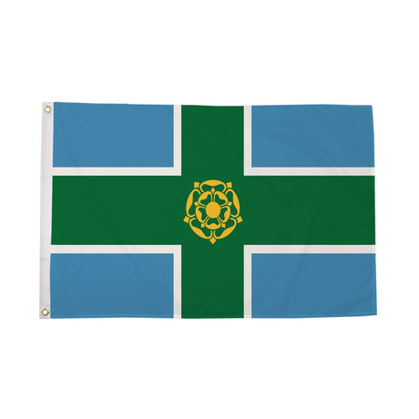 Flagmania Derbyshire 3ft x 2ft Polyester Flag on white background
