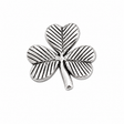 Pewter Irish shamrock pin badge with detailed three-leaf clover design