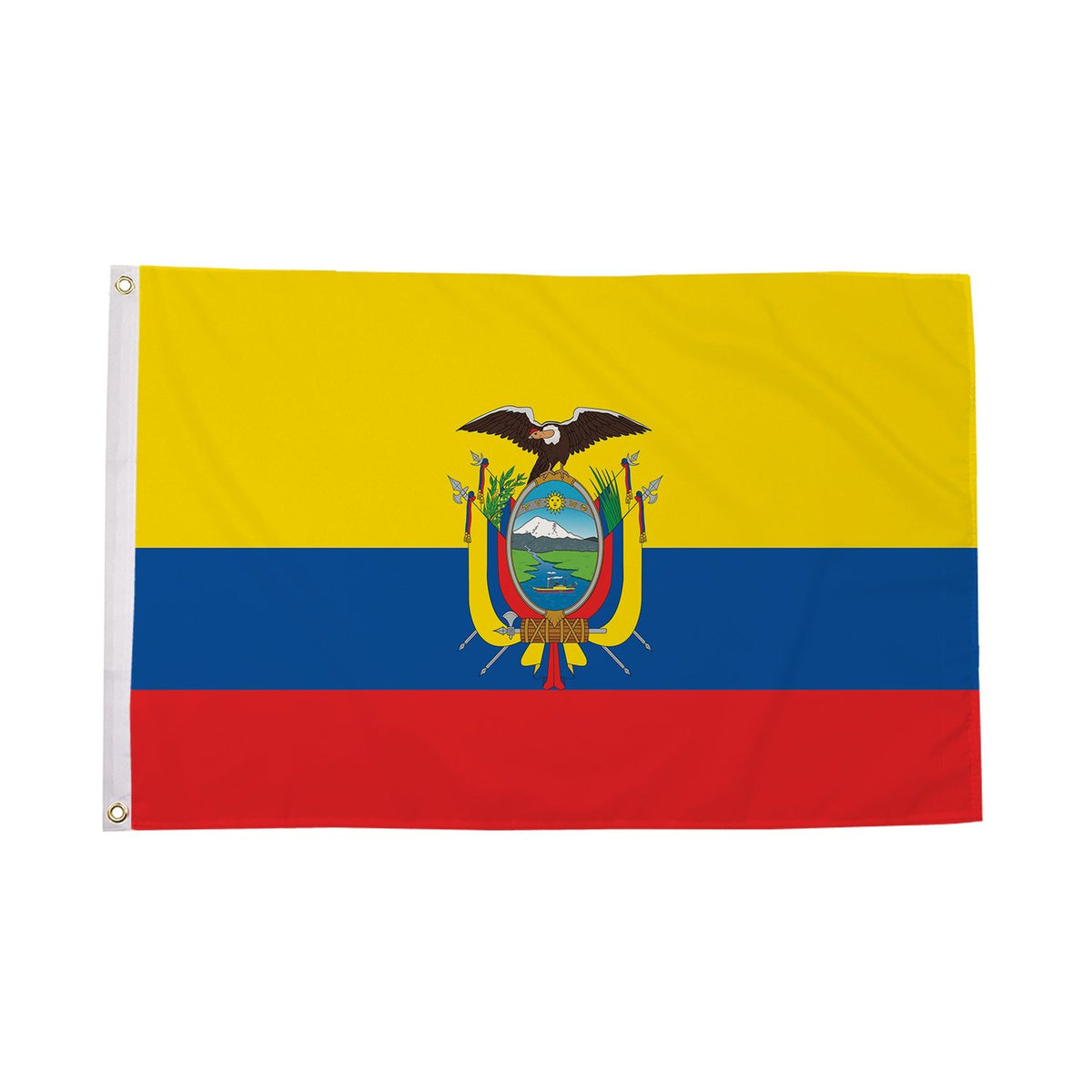 Flagmania Ecuador 3ft x 2ft Polyester Flag on white background
