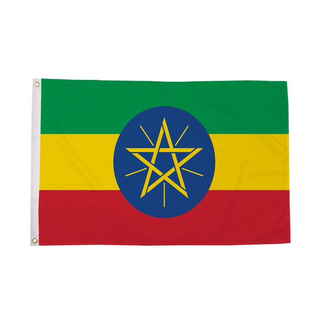 Flagmania Ethiopia (with star) 8ft x 5ft polyester flag