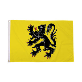 Flagmania Flanders Lion 3ft x 2ft Polyester Flag on white background