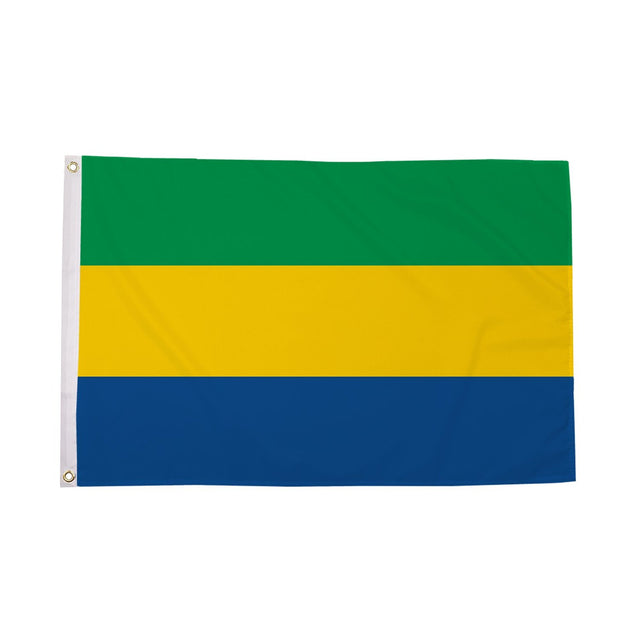 Flagmania Gabon 3ft x 2ft Polyester Flag on white background