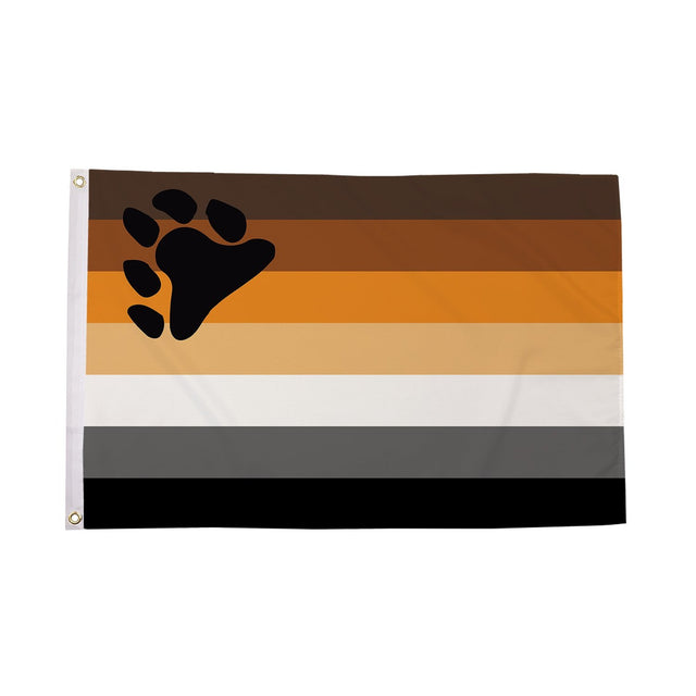 Flagmania Gay Pride Bear 3ft x 2ft Polyester Flag on white background