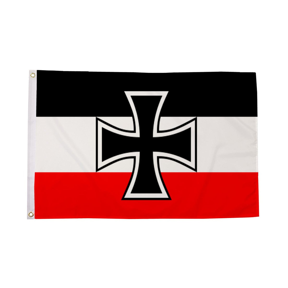 Flagmania German Navy Ensign 3ft x 2ft Polyester Flag on white background